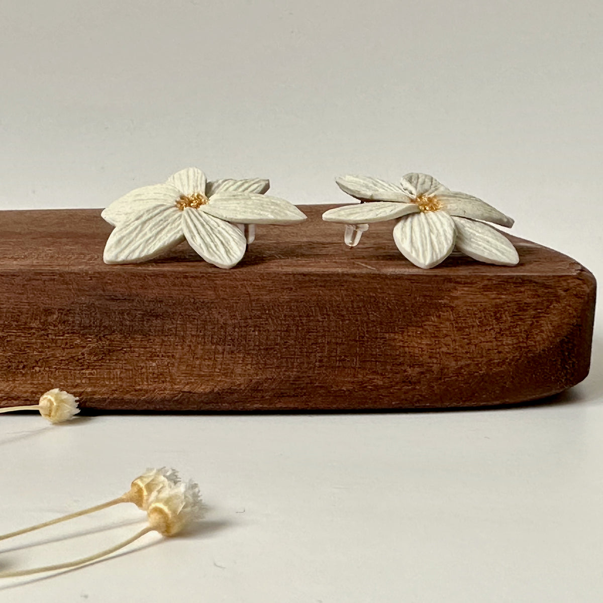 Ivory Bloom | Floral Stud Earrings