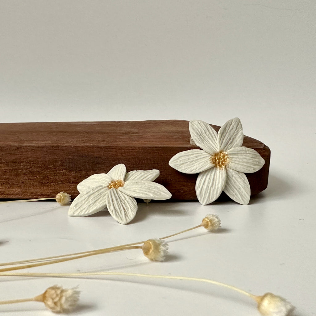 Ivory Bloom | Floral Stud Earrings