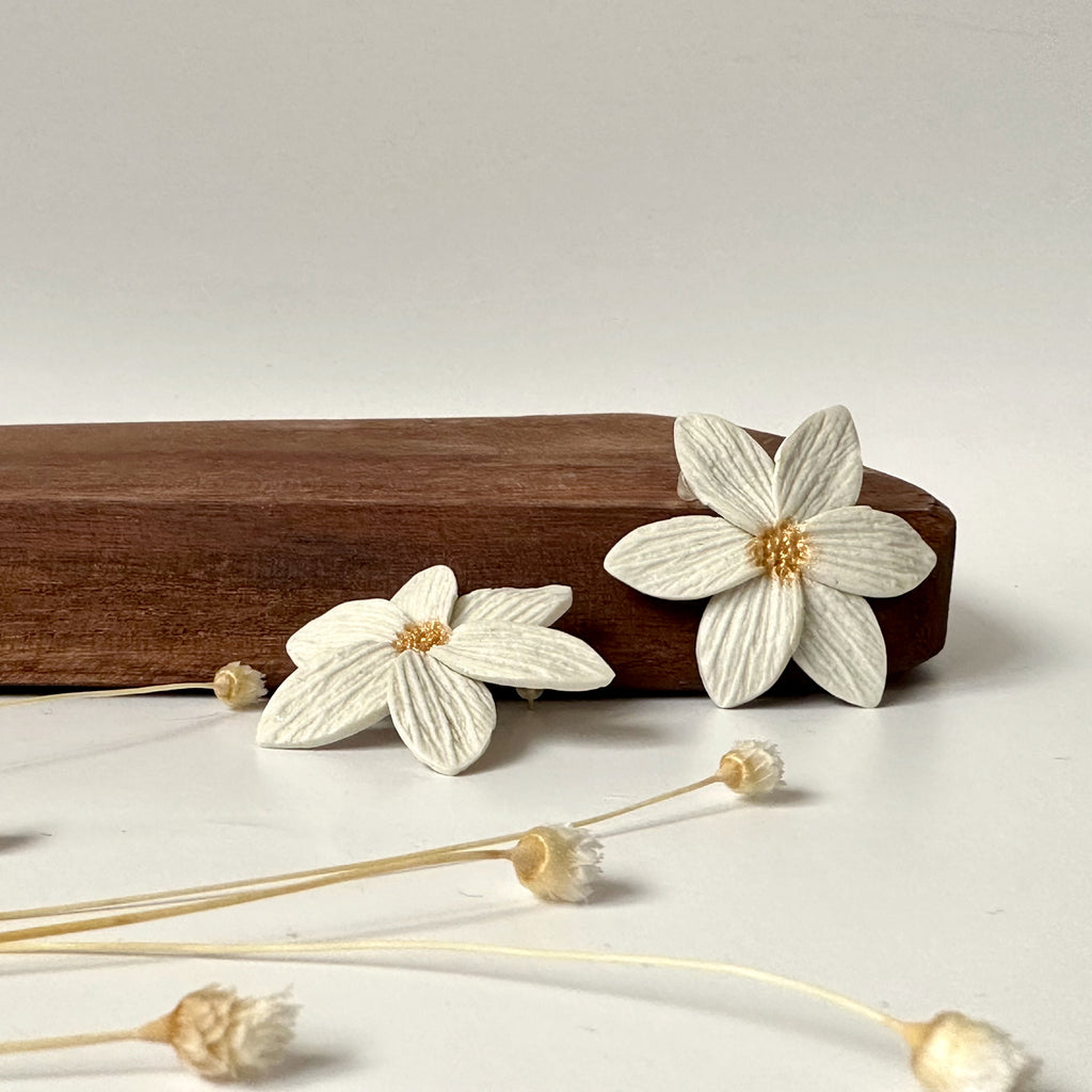 Ivory Bloom | Floral Stud Earrings