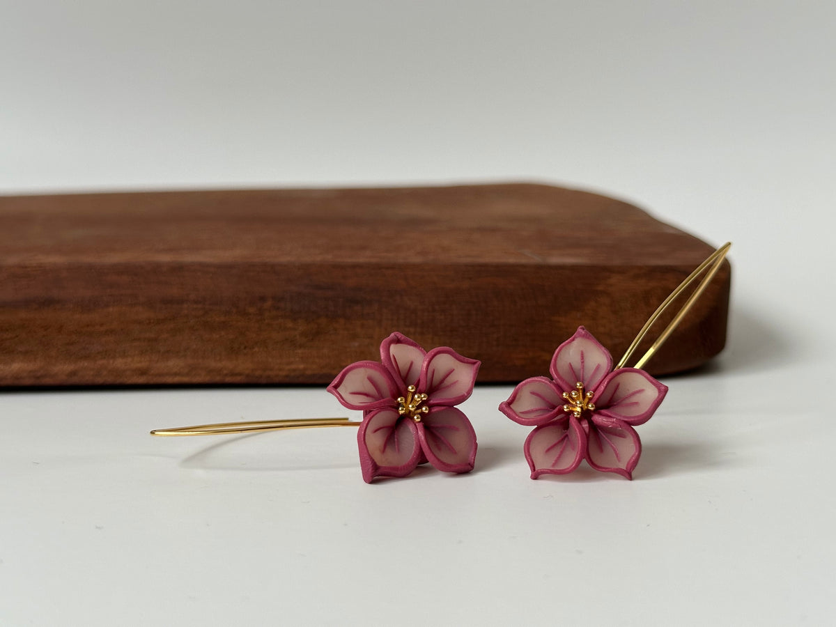 Hana Drops – Mulberry | Floral Earrings